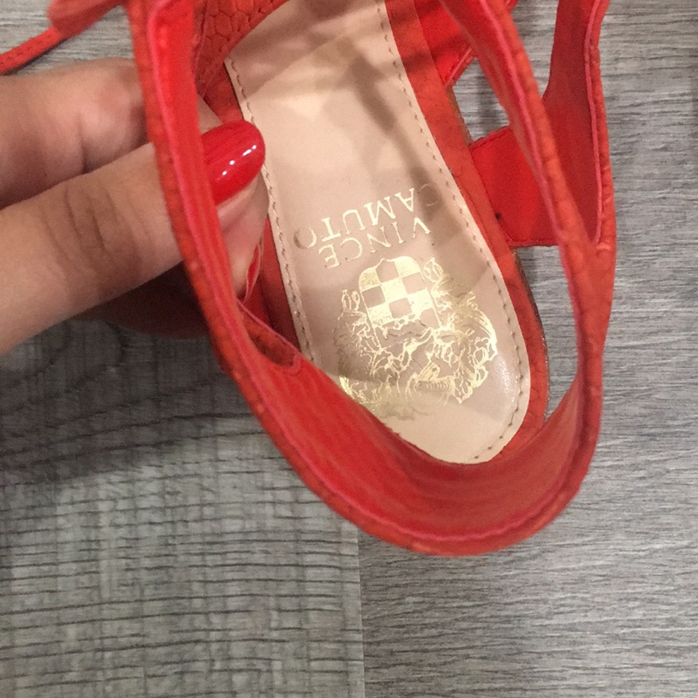 Vince Camuto Red Orange Gladiator Sandal - Picture 4 of 5